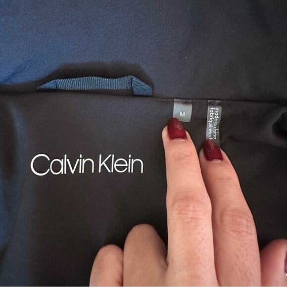 Calvin Klein Black Hooded Trench Coat Soft Shell Rain Jacket / Parka M - Picture 12 of 13